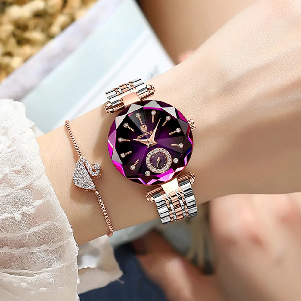 Luxury Watches For Ladies Stainless Steel Waterproof Quartz Female Wrist Watch Gift+box